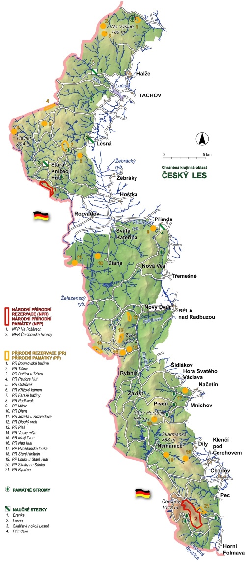 Mapa CHKO Český les