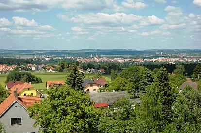 View from the tower to the city of Tábor